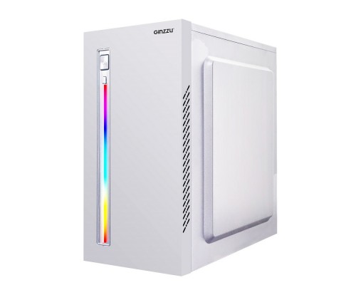 Корпус Ginzzu D380 RGB White w/o PSU