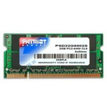 Модуль памяти для ноутбука SODIMM 2GB PC6400 DDR2 PSD22G8002S PATRIOT                                                                                                                                                                                     