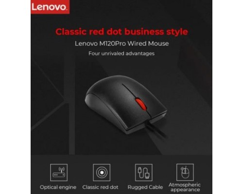 Мышь USB OPTICAL M120 PRO 1000 DPI BLACK LENOVO