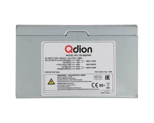 Блок питания Qdion ATX 650W Q-DION QD650-PNR 80+