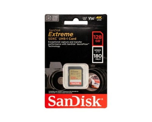 Карта памяти SanDisk Extreme SD UHS I 128GB SDSDXVA-128G-GNCIN