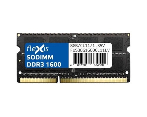 Модуль оперативной памяти Flexis 8GB DDR3 SODIMM FUS38G1600CL11LV