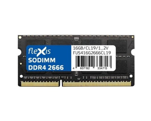 Модуль оперативной памяти Flexis 16GB DDR4 SODIMM FUS416G2666CL19
