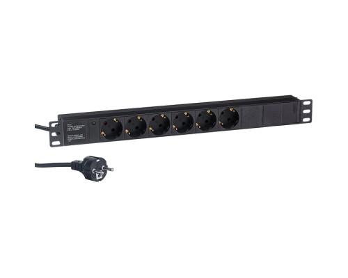 Блок розеток горизонтальный ExeGate ServerPro PDU-19H603 Al-6S-EU2.5CU (EX280828RUS)