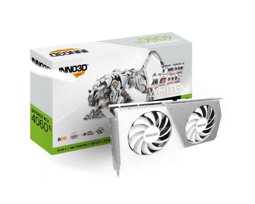 Видеокарта Inno3D nVidia GeForce RTX 4060 Ti Twin X2 OC White 8Gb N406T2-08D6X-171153W