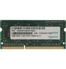 Модуль памяти SODIMM DDR3 4GB Apacer DV.04G2K.KAM                                                                                                                                                                                                         