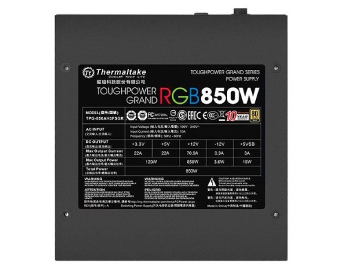 Блок питания Thermaltake ATX 850W Toughpower Grand RGB PS-TPG-0850FPCGEU-S