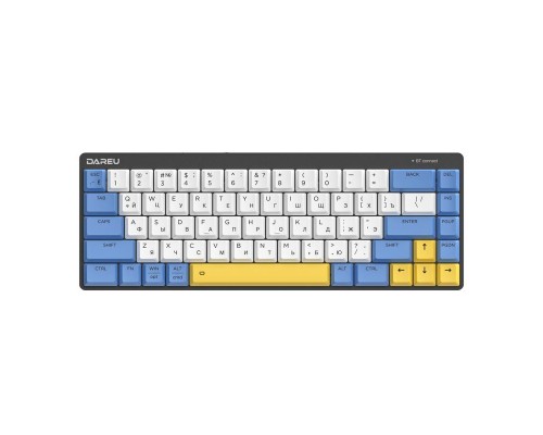 Клавиатура беспроводная Dareu EK868 White-Blue-Yellow_Brown