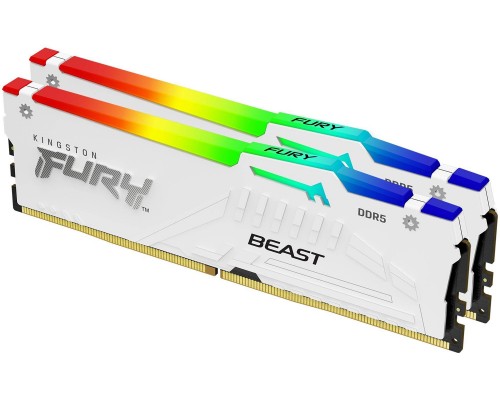 Оперативная память 64Гб Kingston FURY Beast White RGB KF552C36BWEAK2-64