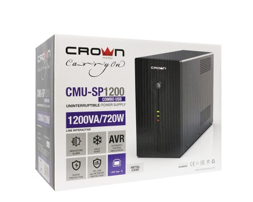 Источник бесперебойного питания Crown CMU-SP1200 Combo USB