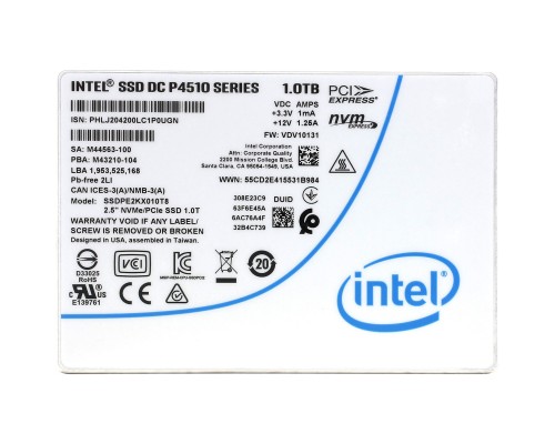 Накопитель SSD Intel DC-P4510 1.0TB SSDPE2KX010T807