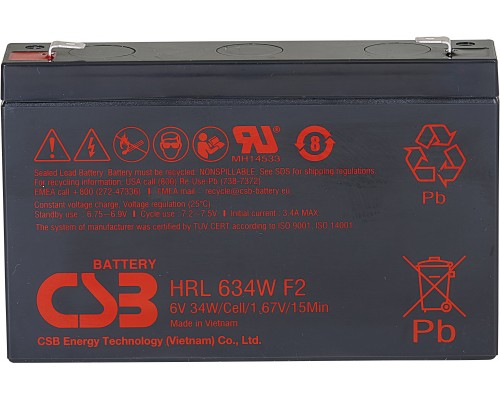 Аккумулятор для ИБП CSB HRL634W F2 FR