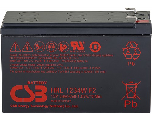Аккумулятор HRL1234W для ИБП CSB HRL1234WF2