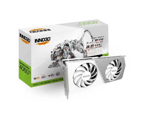 Видеокарта INNO3D RTX4060Ti 16GB TWIN X2 OC WHITE N406T2-16D6X-178055W