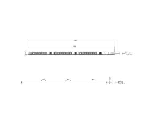 Блок розеток Hyperline SHE-18IEC-6BIEC-3V-3PVR