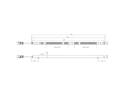 Блок розеток Hyperline SHE-20IEC-4BIEC-B-3PVB