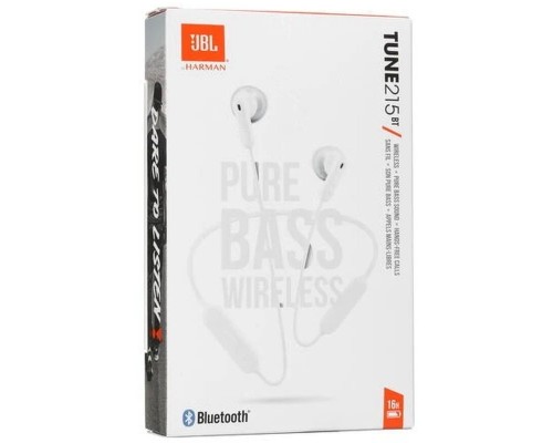 Беспроводные наушники JBL TUNE 215BT белые JBLT215BTWHTAM