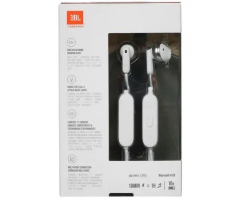 Беспроводные наушники JBL TUNE 215BT белые JBLT215BTWHTAM