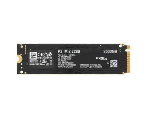 Накопитель SSD Crucial P3 2Tb CT2000P3SSD8