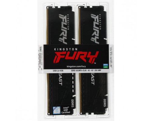 Память оперативная 16GB Kingston FURY Beast Black KF560C40BBK2-16