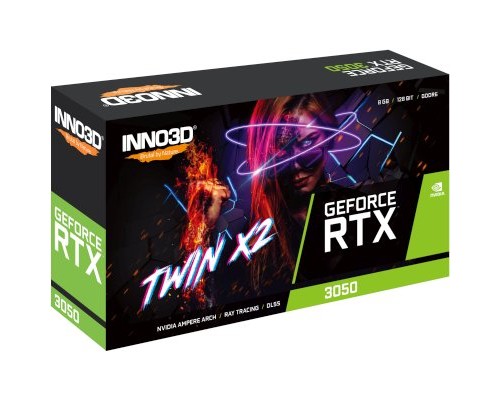 Видеокарта Inno3D nVidia GeForce RTX 3050 Twin X2 8Gb N30502-08D6-1711VA41