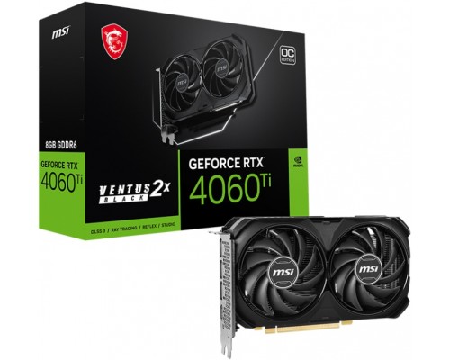 Видеокарта MSI nVidia GeForce RTX 4060 Ti 8G Ventus 2X Black E1 OC