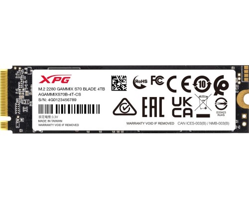 Накопитель SSD ADATA XPG Gammix S70 Blade 4Tb AGAMMIXS70B-4T-CS