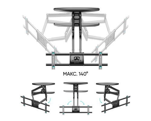 Наклонно-поворотный кронштейн ONKRON M6Lчёрный