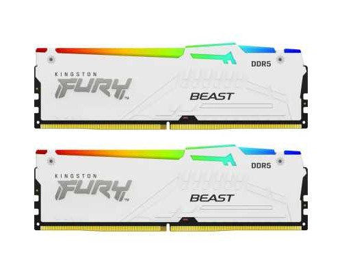 Оперативная память 64Gb Kingston Fury Beast White RGB KF560C36BWEAK2-64