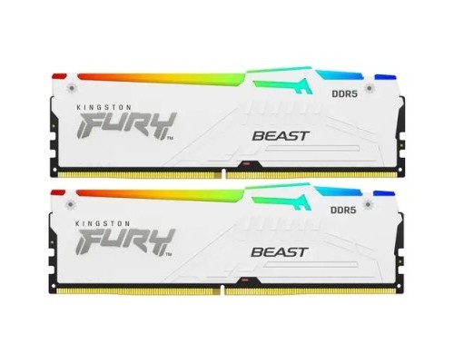 Оперативная память 32 Gb Kingston Fury Beast White RGB KF560C36BWEAK2-32