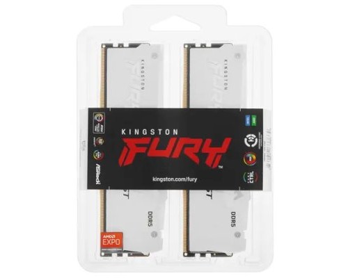 Оперативная память 32 Gb Kingston Fury Beast White RGB KF560C36BWEAK2-32