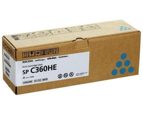 Картридж лазерный Ricoh SP C360HE 408185 голубой