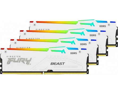 Комплект памяти 128Гб Kingston Fury Beast White RGB KF552C40BWAK4-128