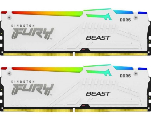 Комплект памяти 32Гб Kingston Fury Beast White RGB KF560C40BWAK2-32