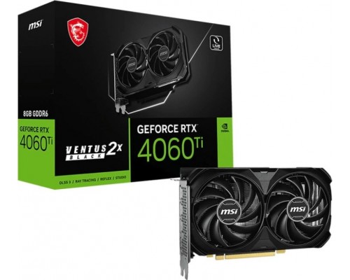 Видеокарта MSI nVidia GeForce RTX 4060 Ti Ventus 2X Black 8G