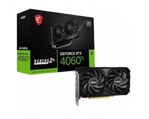 Видеокарта MSI nVidia GeForce RTX 4060 Ti 8G Ventus 2X BLACK E1 OC