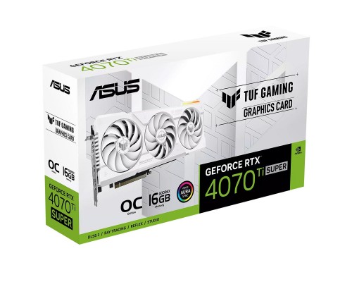 Видеокарта ASUS GeForce RTX4070Ti SUPER OC 16GB TUF-RTX4070TIS-O16G-WHITE-GAMING