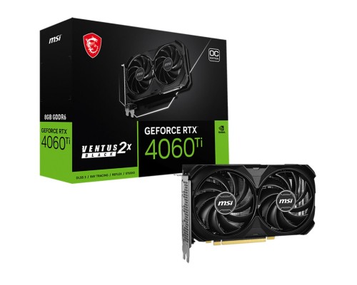 Видеокарта MSI nVidia GeForce RTX 4060 Ti 8G Ventus 2X Black E1 OC