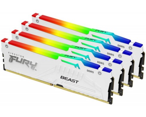 Оперативная память 64GB Kingston Fury Beast White RGB XMP KF552C40BWAK4-64