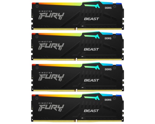 Оперативная память 64GB Kingston Fury Beast Black RGB XMP KF552C40BBAK4-64