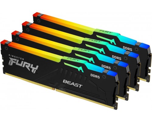 Оперативная память 64GB Kingston Fury Beast Black RGB XMP KF552C40BBAK4-64