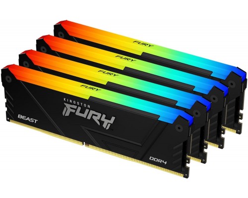 Оперативная память 64GB Kingston Fury Beast RGB Black XMP KF432C16BB2AK4/64