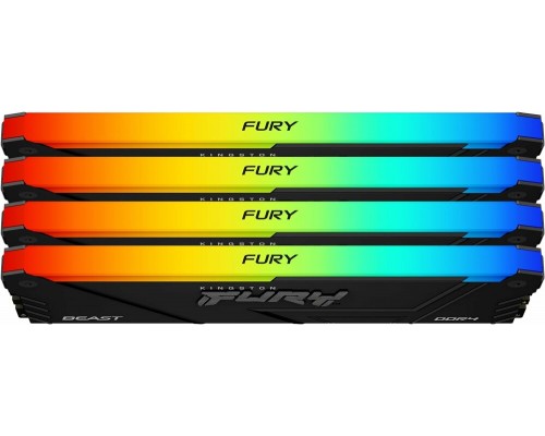 Оперативная память 64GB Kingston Fury Beast RGB Black XMP KF432C16BB2AK4/64