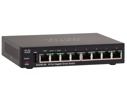 Коммутатор Cisco Small Business SG250-08-K9-EU