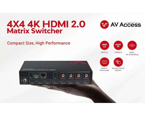 Матричный коммутатор AV Access 4KMX44-H2 Матричный коммутатор AV Access 4KMX44-H2