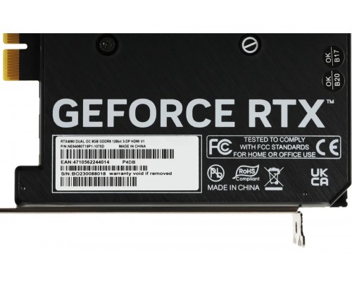 Видеокарта Palit nVidia GeForce RTX4060 PA-RTX4060 Dual 8GB NE64060T19P1-1070D V1
