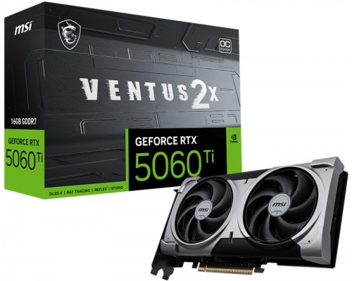 Видеокарта MSI nVidia GeForce RTX 5060 Ti 16G Ventus 2X OC Plus Видеокарта MSI nVidia GeForce RTX 5060 Ti 16G Ventus 2X OC Plus