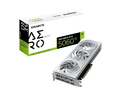 Видеокарта GigaByte nVidia GeForce RTX 5060 Ti 8Gb GV-N506TAERO OC-8GD Видеокарта GigaByte nVidia GeForce RTX 5060 Ti 8Gb GV-N506TAERO OC-8GD