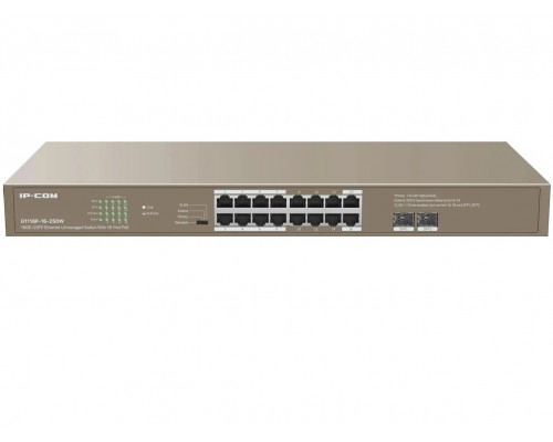 Коммутатор неуправляемый PoE IP-COM G1118P-16-250W Коммутатор неуправляемый PoE IP-COM G1118P-16-250W