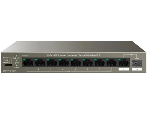 Коммутатор неуправляемый PoE IP-COM G1110PF-8-102W Коммутатор неуправляемый PoE IP-COM G1110PF-8-102W